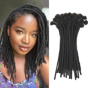 Loc Extension Human Hair 12 Inches 20 Strands 0.6cm Original Dreadlock E…